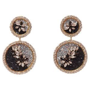 Shourouk Ombre Crystal Sand Metal Clip On Earrings